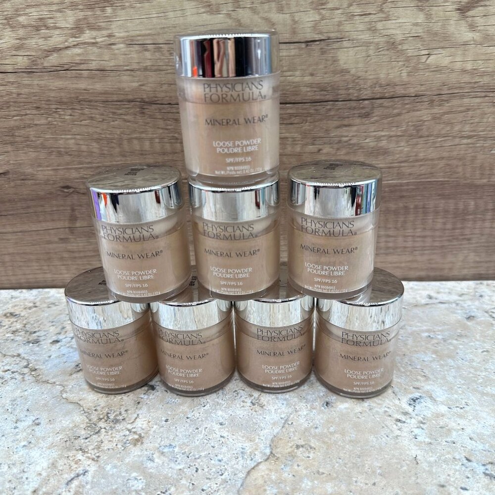 8X Physicians Formula Mineral Wear Loose Powder Medium Beige PF10950 SPF/FPS 16